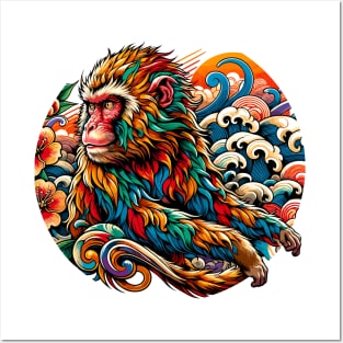 Japanese style monkey art Posters and Art